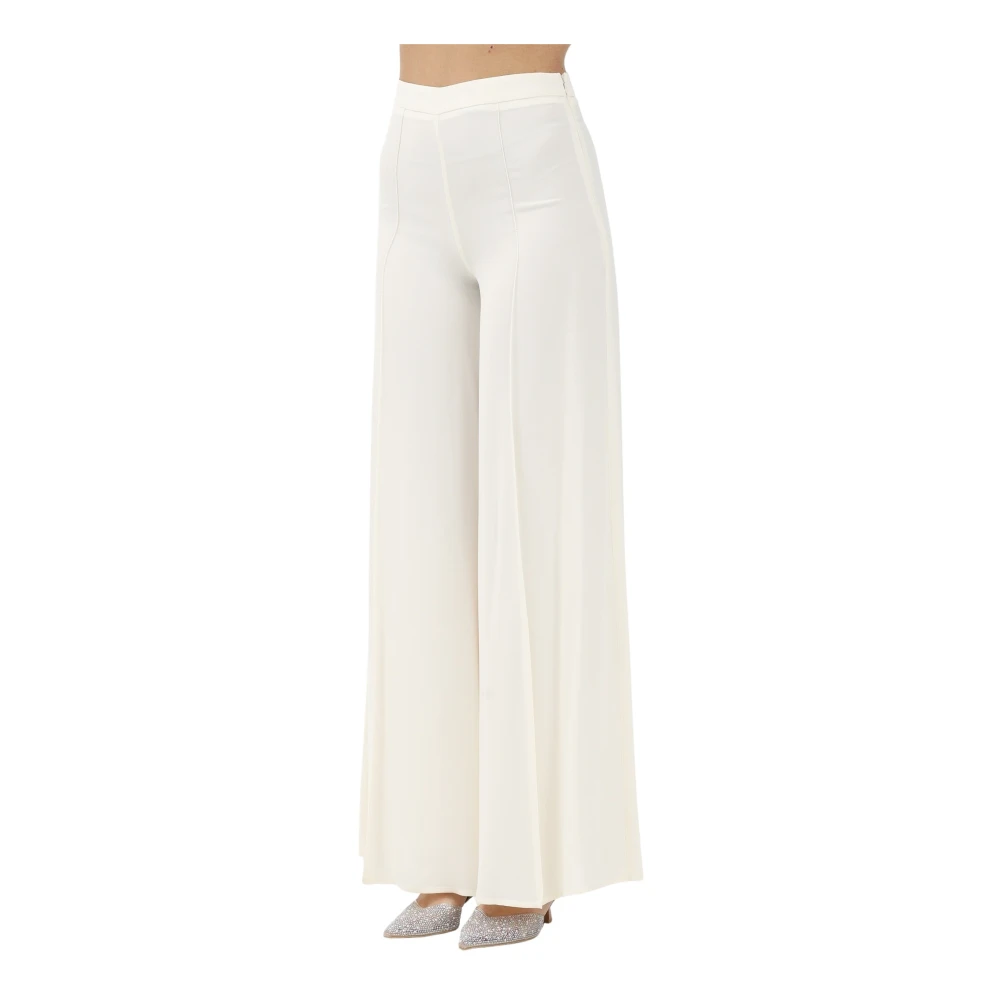 Simona Corsellini Elegante Witte Wijde Pijp Broek White Dames