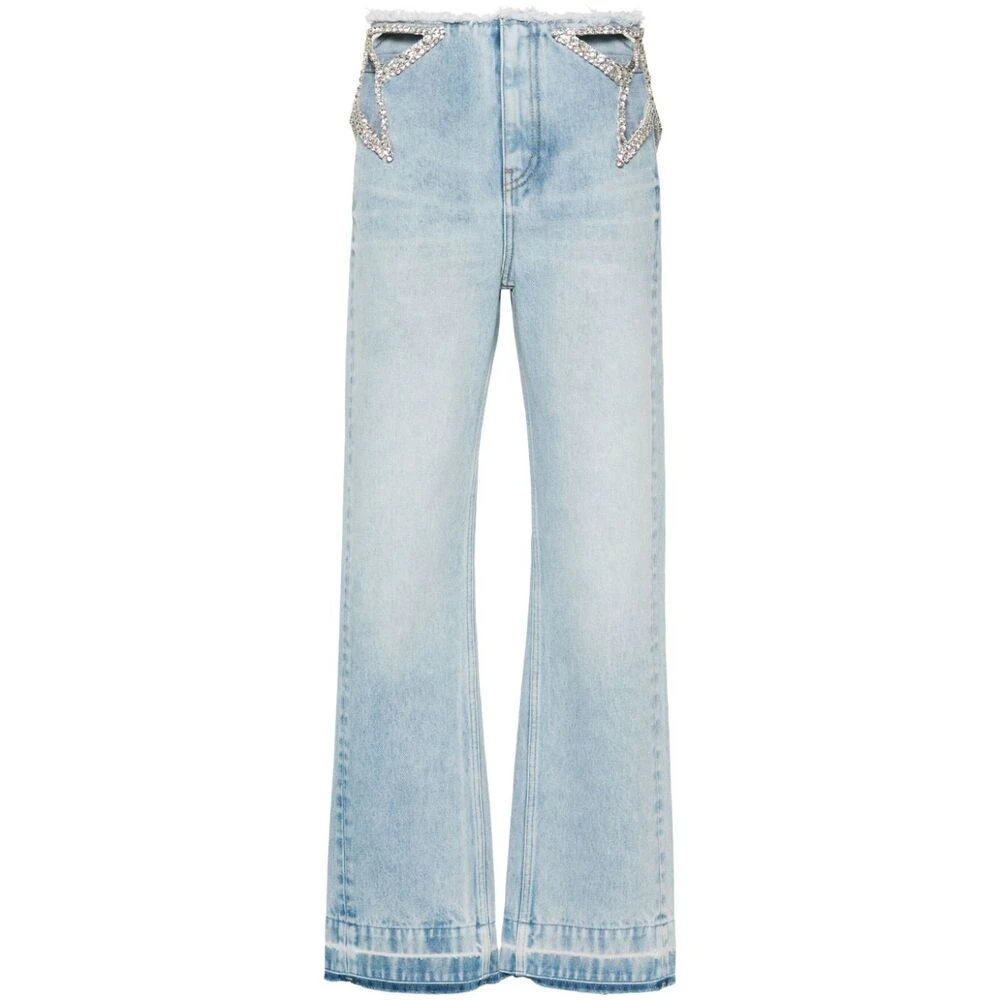 Stella Mccartney Blauwe Denim Jeans met Ster Uitgesneden Details Blue Dames