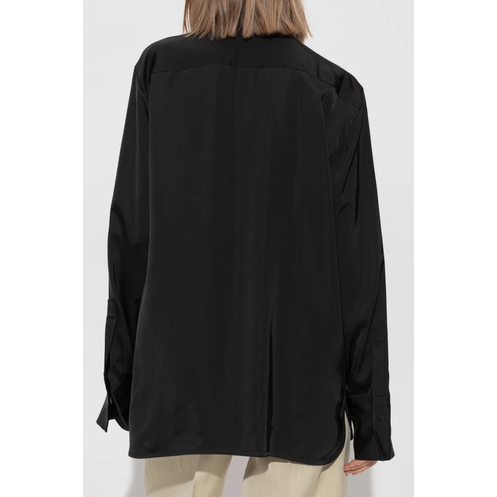 Jil Sander Zijden overhemd Black Dames