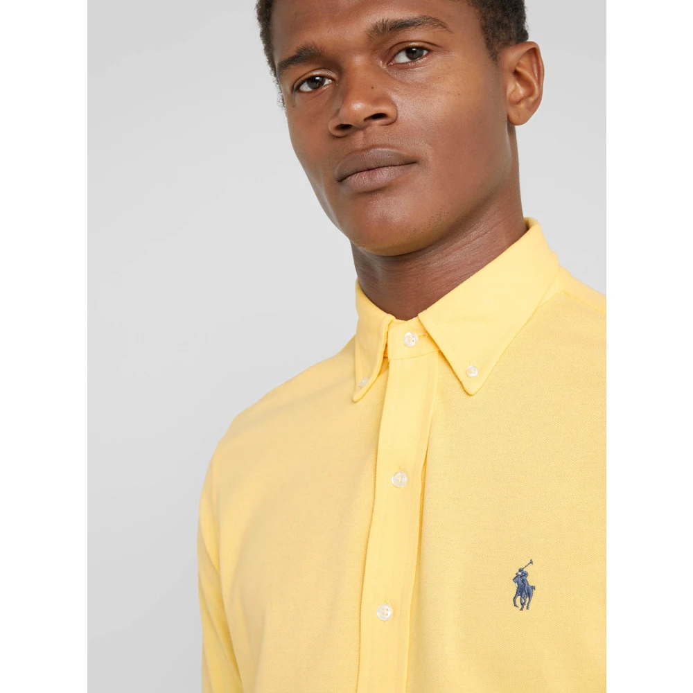 Ralph Lauren Katoenen Overhemd Klassiek Model Yellow Heren