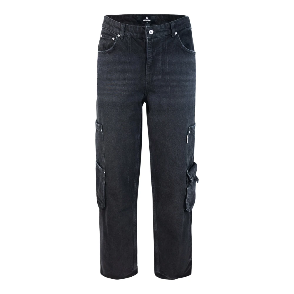 Represent Zwarte Denim Jeans Dubbele Zak Scratch Black Heren