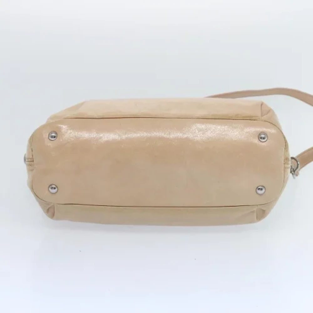Miu Pre-owned Leather totes Beige Dames