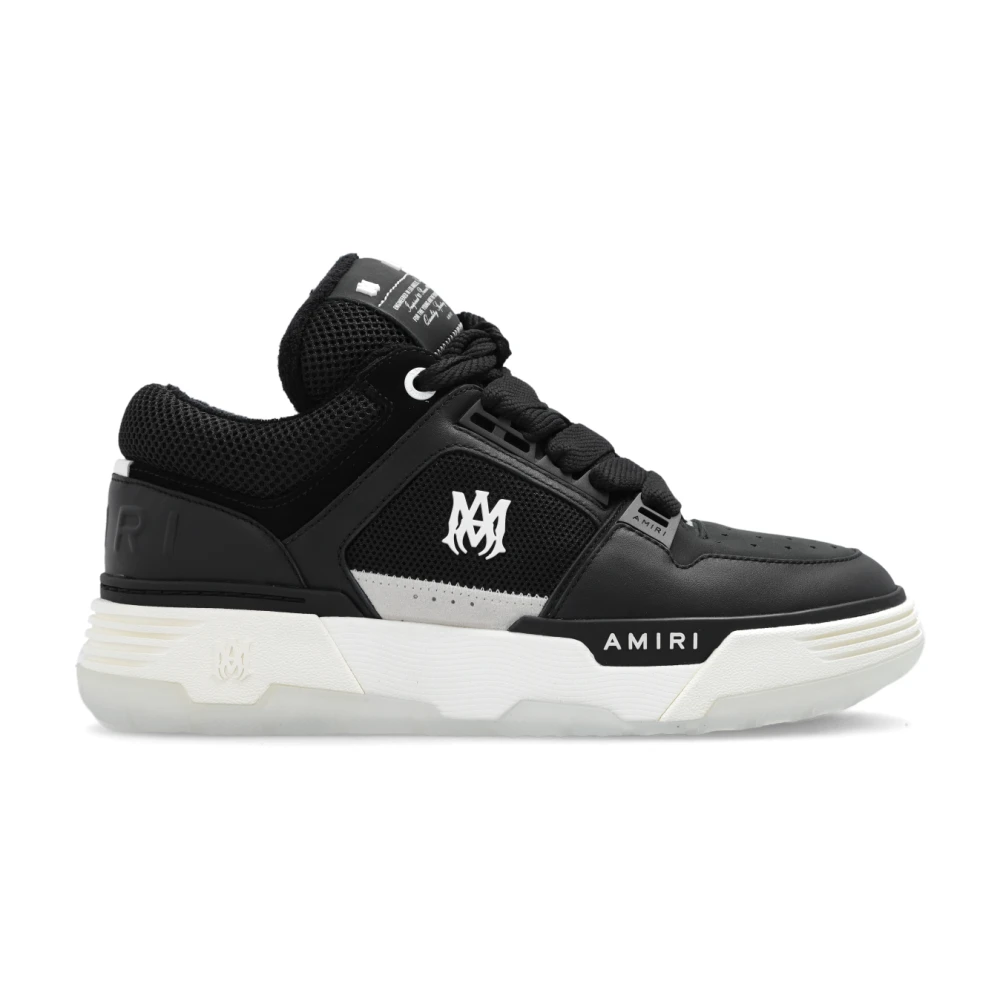 Amiri Zwarte Leren Stoffen Sneakers Ma-1 Black Heren