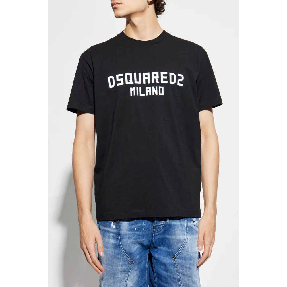 Dsquared2 T-shirt met bedrukt logo Black Heren