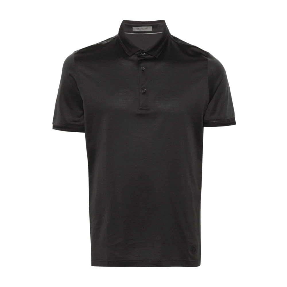Corneliani Bruine T-shirts & Polos Ss24 Black Heren