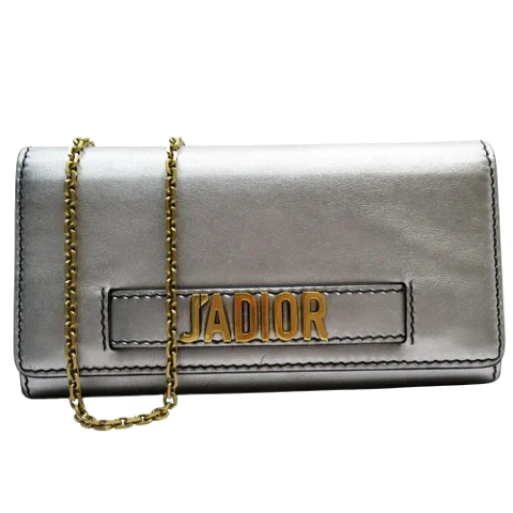 Dior Vintage Pre-owned Leather dior-bags Gray Dames