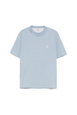 t-shirt-col-rond-bleu-clair-brode