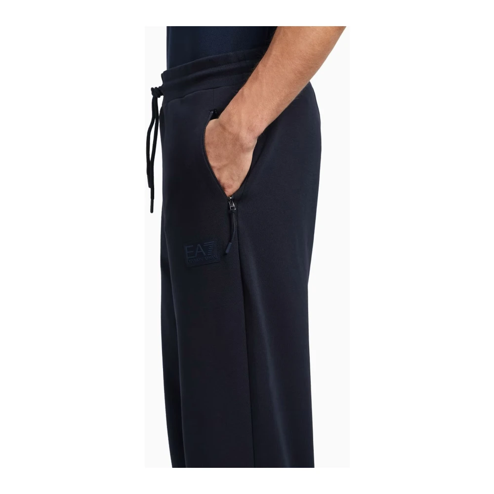 Emporio Armani EA7 Blauwe Sweatpants Verhoog Casual Garderobe Stijl Blue Heren