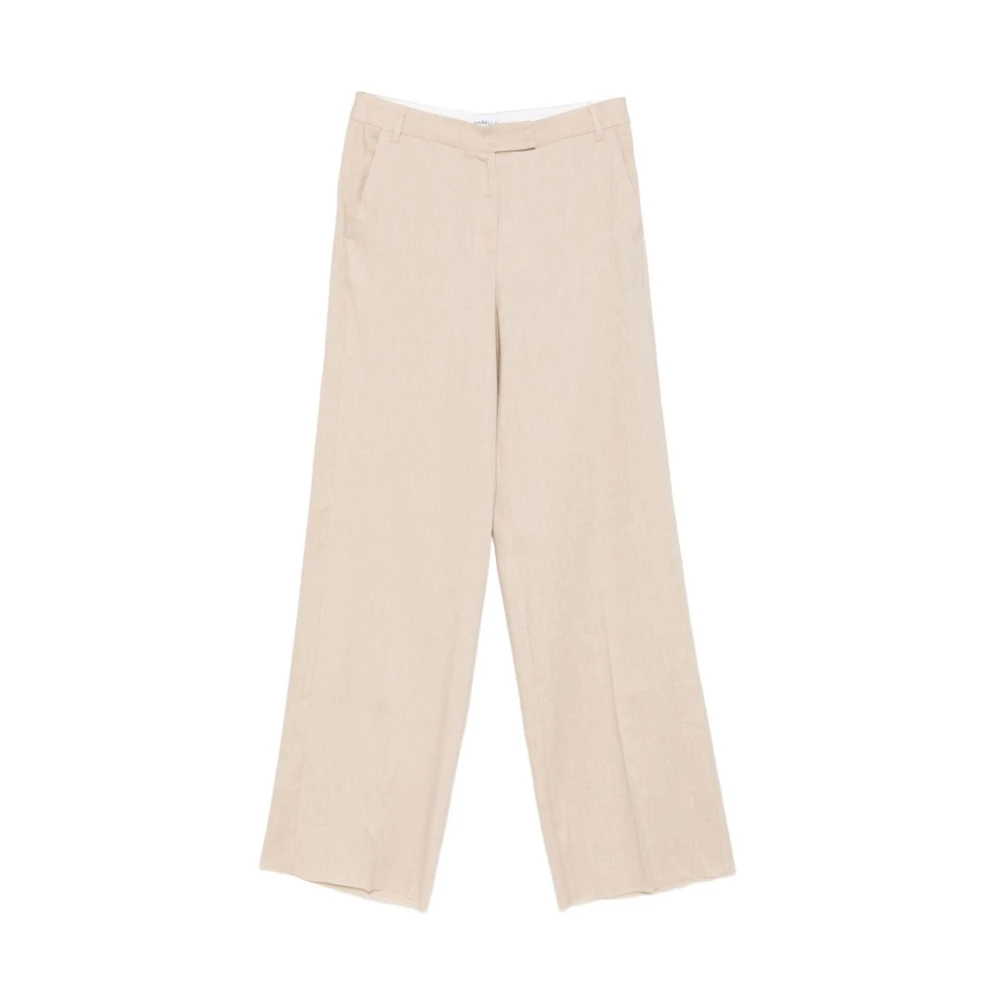 Marella Women's Beige Wide Trousers, L, Wide Trousers