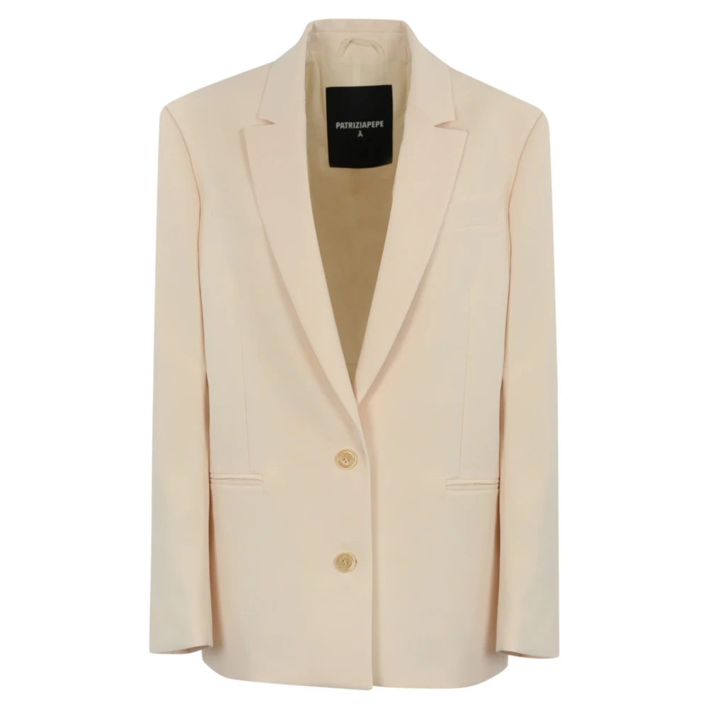 PATRIZIA PEPE Dames Twill Stretch Blazer Jas Beige Dames