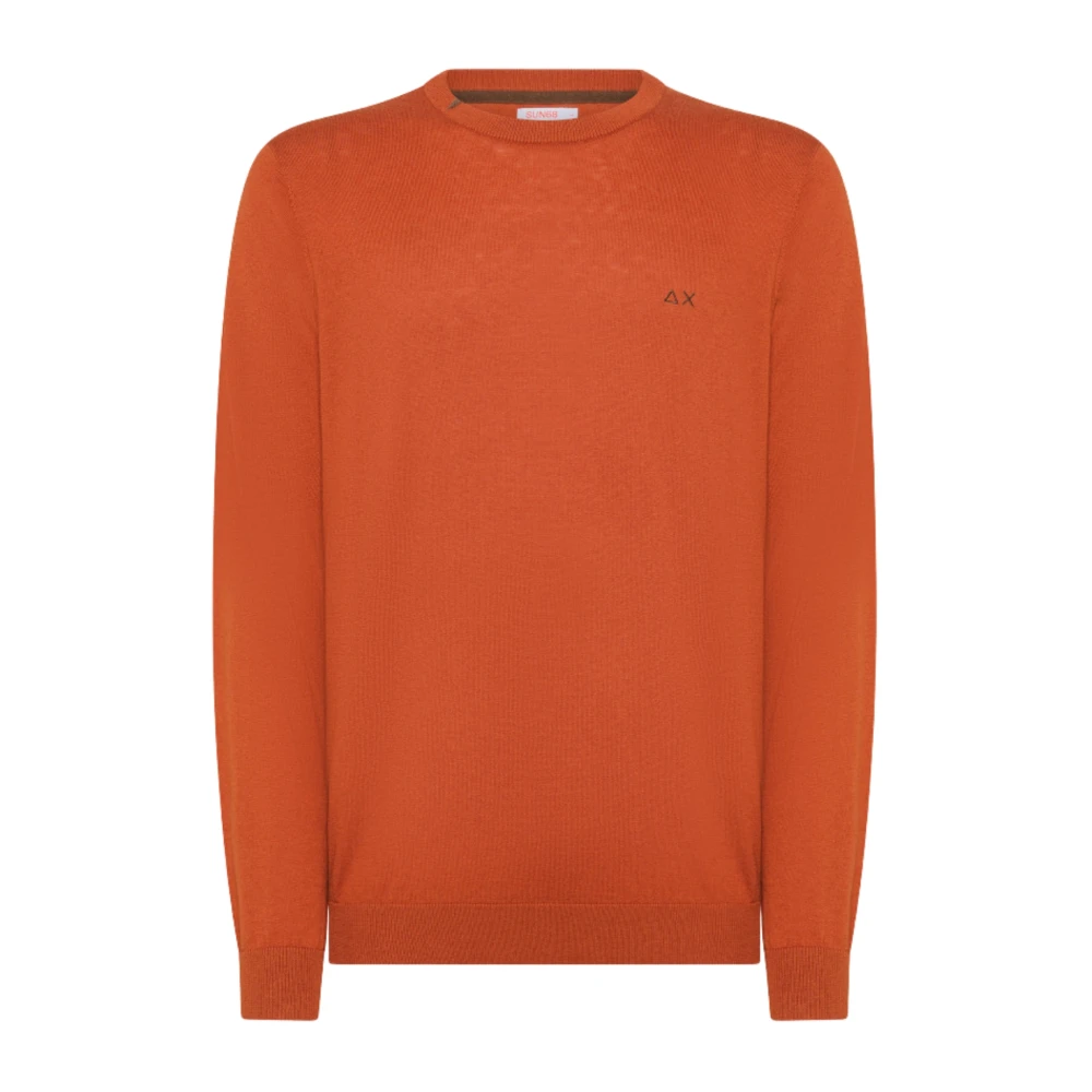 Sun68 Iconische wol katoen trui Orange Heren