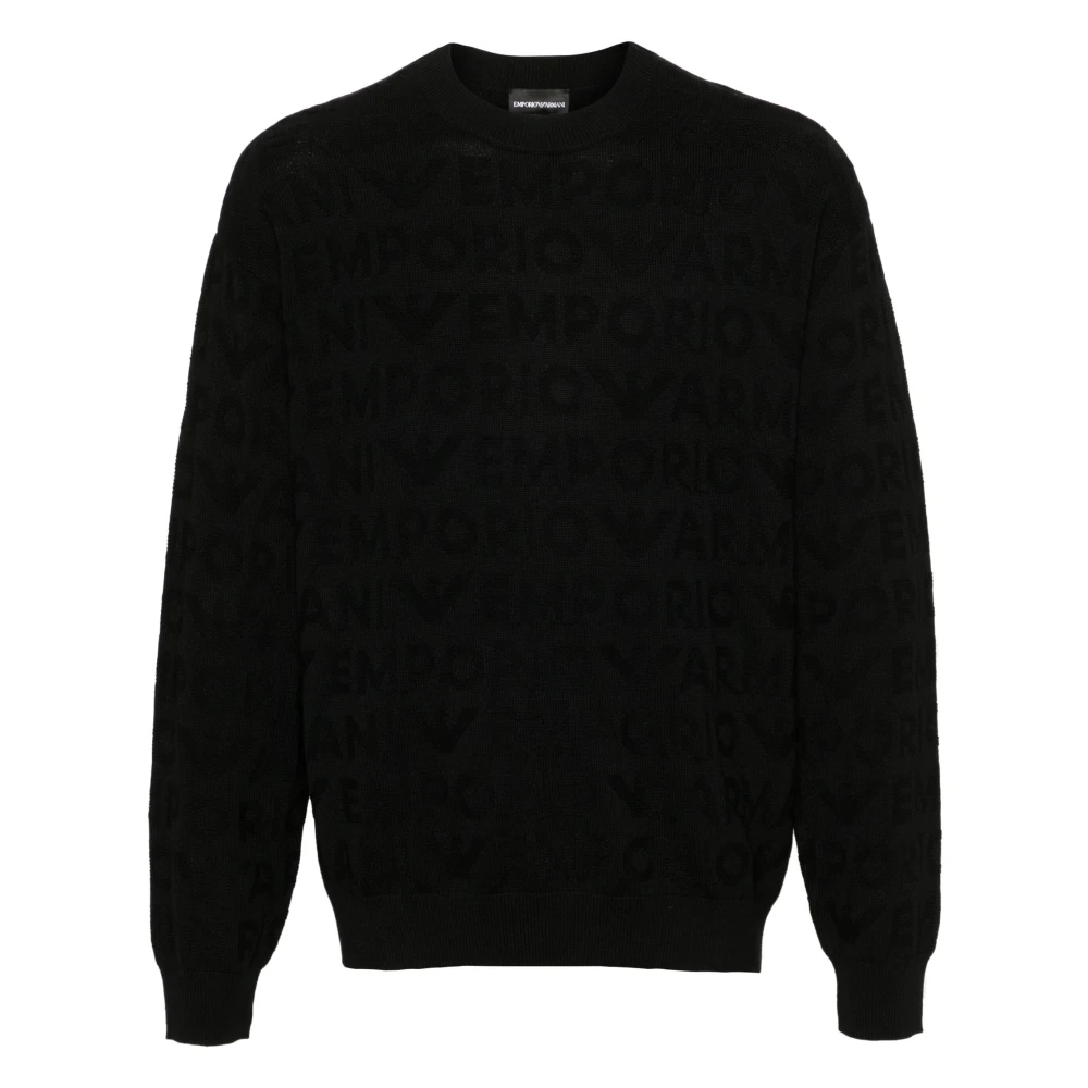 Emporio Armani Stijlvolle Pullover Trui voor Mannen Black Heren