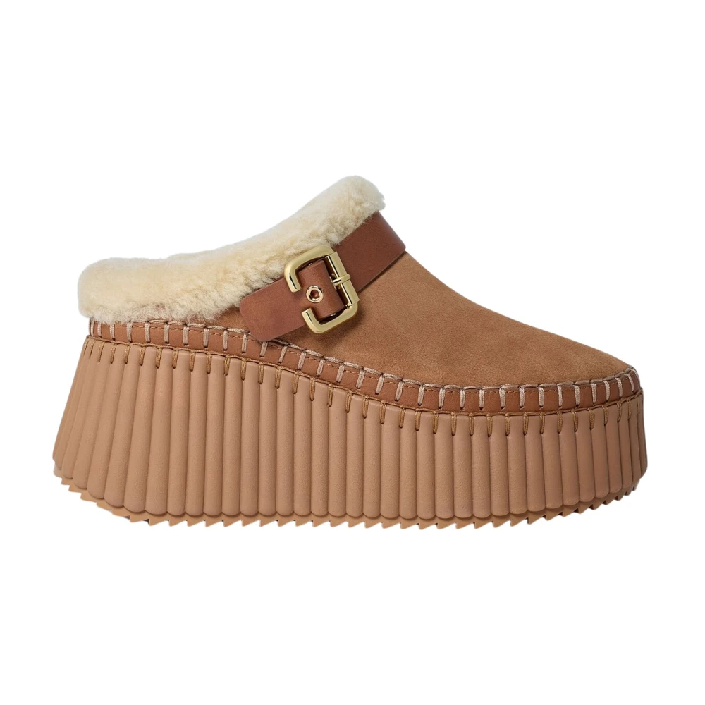 Chloé , Wedges, Female, Brown, 5 Uk, Nama Wedge Mule