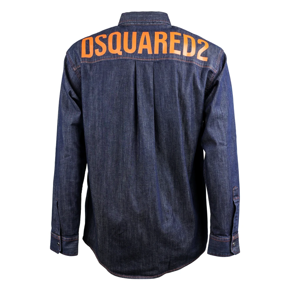 Dsquared2 Denim Overhemd Blue Heren