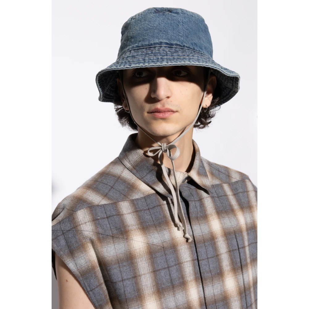 Rick Owens Denim Hoed Blue Unisex