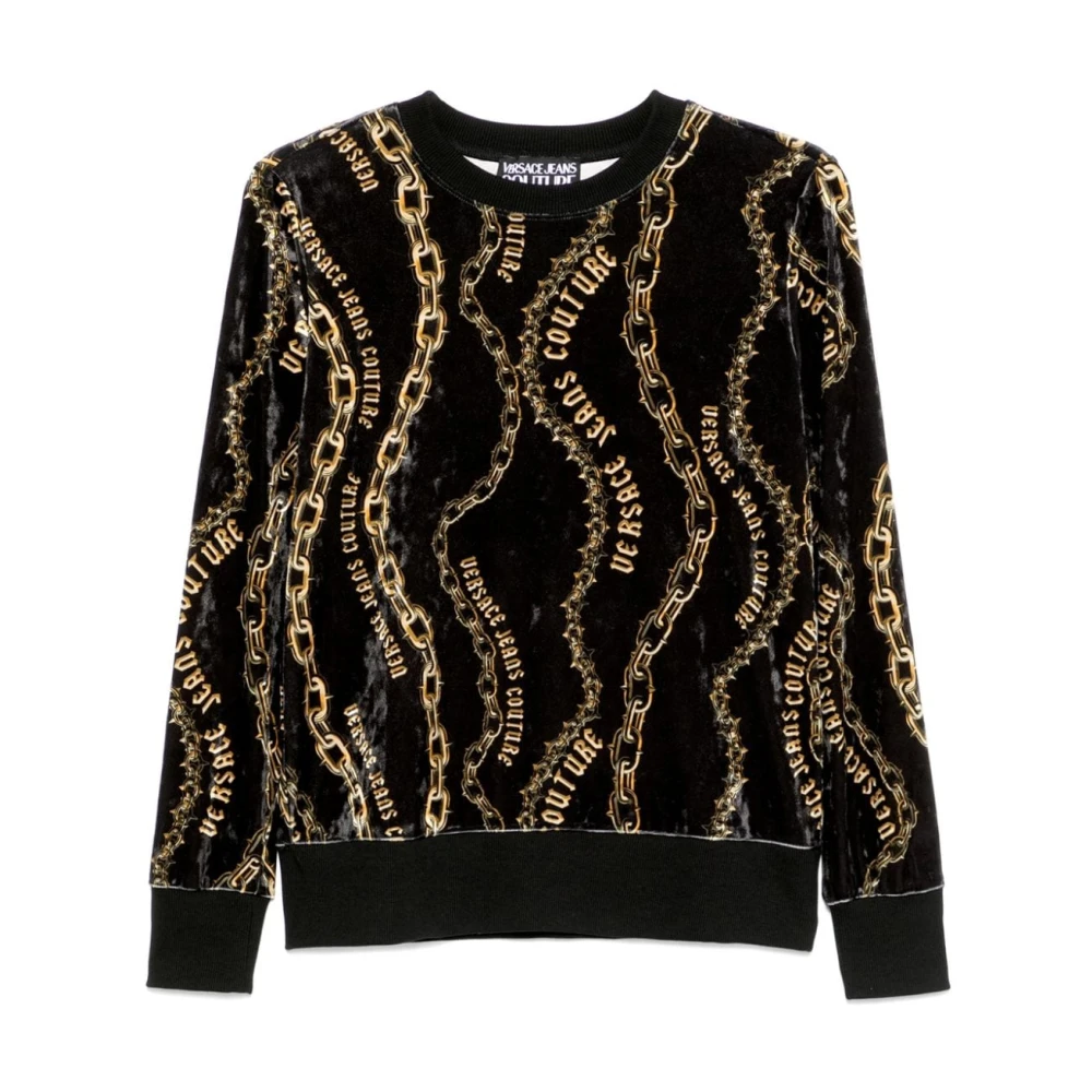 Versace Jeans Couture Zwarte Sweatshirt voor Vrouwen Aw24 Black Dames