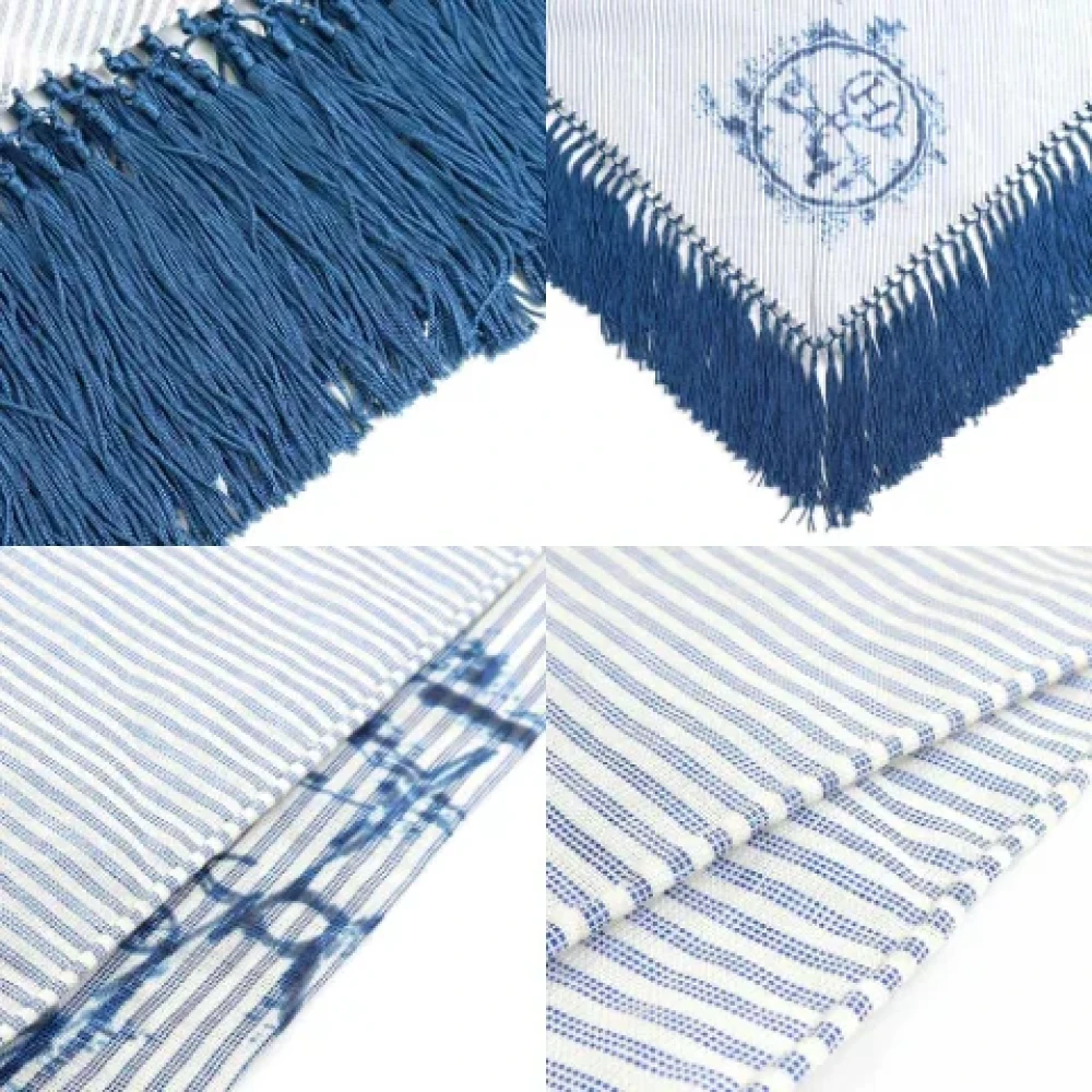 Hermès Vintage Pre-owned Cotton scarves Blue Dames