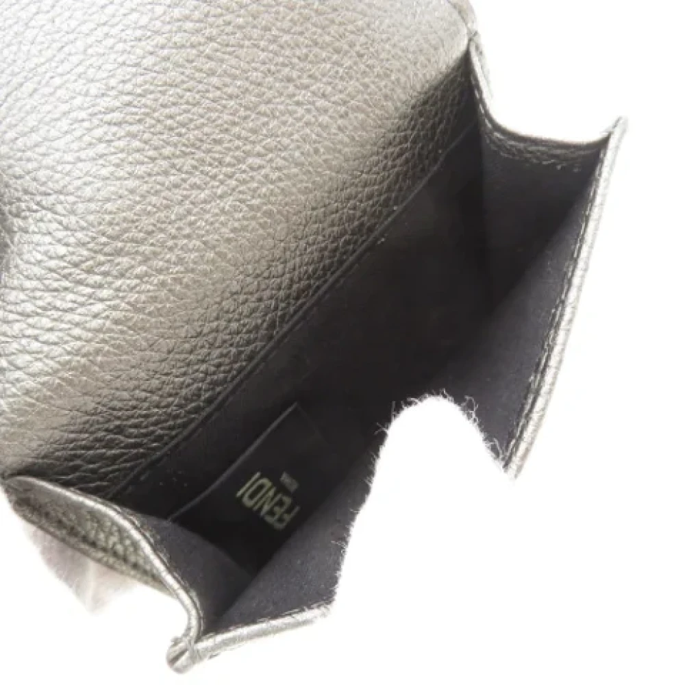 Fendi Vintage Pre-owned Leather wallets Gray Heren