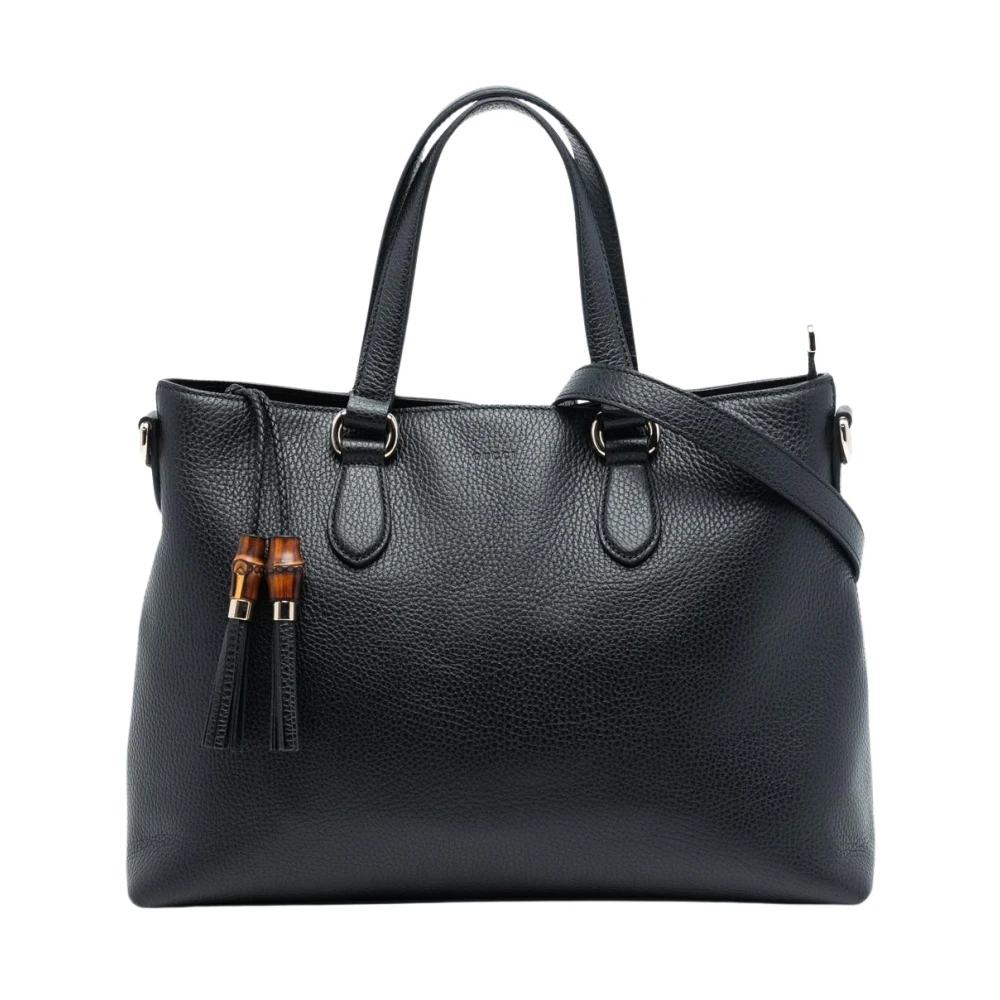 Gucci Vintage Women's Black Vintage Handbags, One Size, Pre-Owned Leather Tote Bag