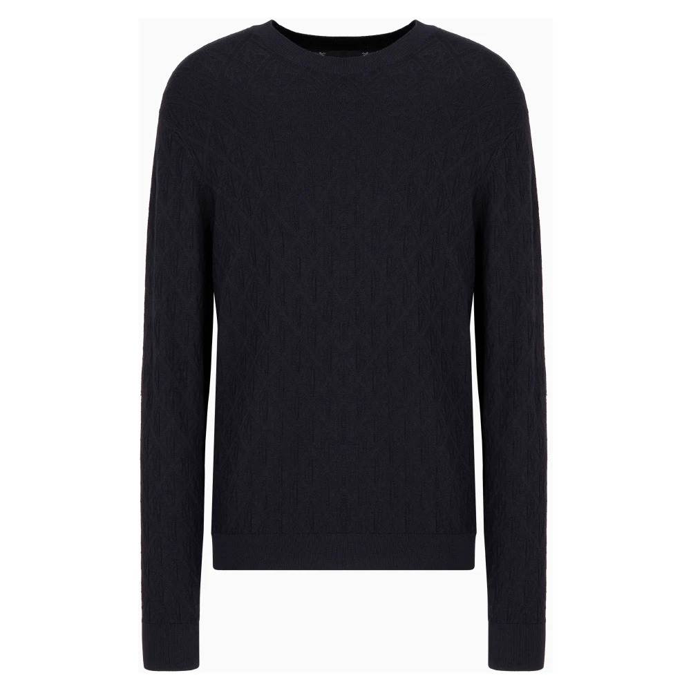 Armani Exchange Homme Bleu - Knitwear > Round-Neck Knitwear