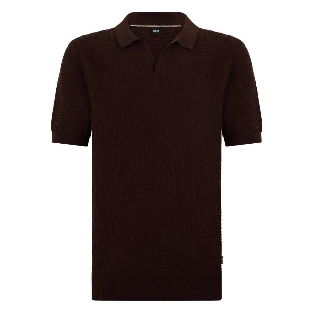 Hugo Men's Brown Cotton Worked Polo - Polo Shirts - S - Tops