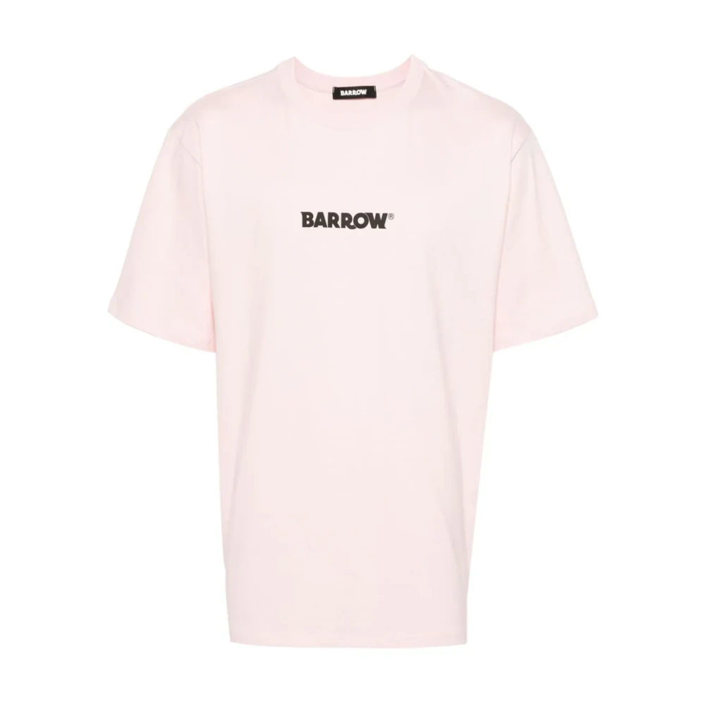 Barrow Roze Logo Print T-shirts en Polos Pink Heren