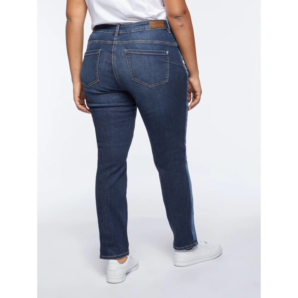Fiorella Rubino Slim Fit Jeans met genuanceerde randen Blue Dames