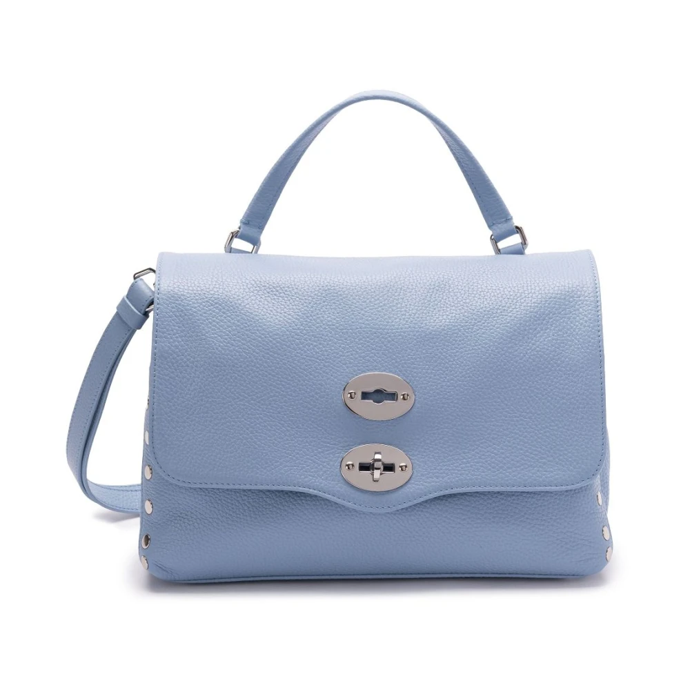 Zanellato Blauwe Tassen met Twist-Lock Sluiting Blue Dames