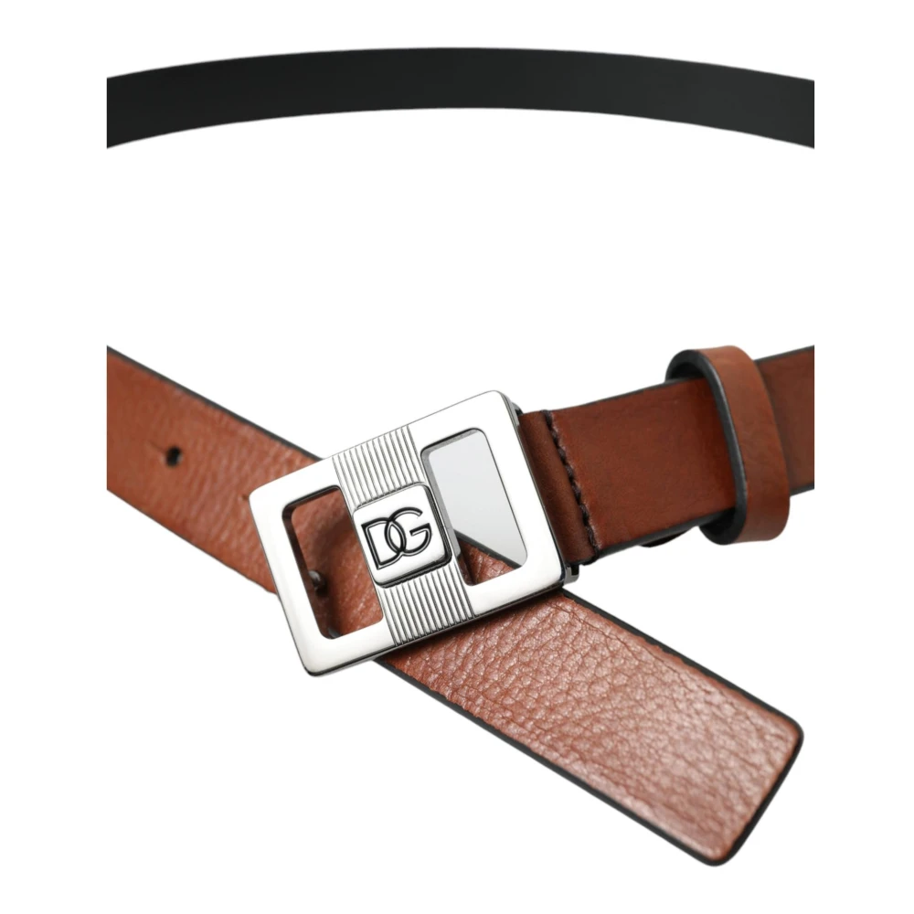 Dolce & Gabbana Hart Gesp Leren Riem Black Dames