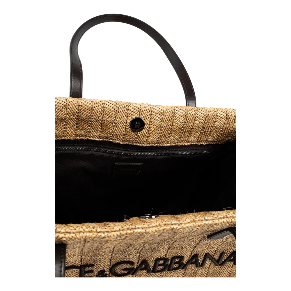 Dolce & Gabbana Shopper tas met logo Beige Heren