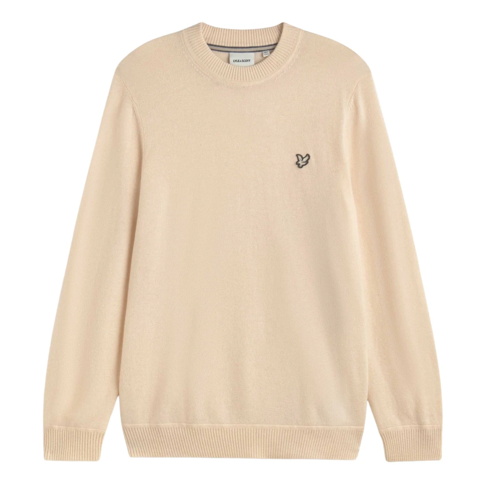 Lyle & Scott Luxe Cashmere Blend Crew Neck Jumper Beige Heren