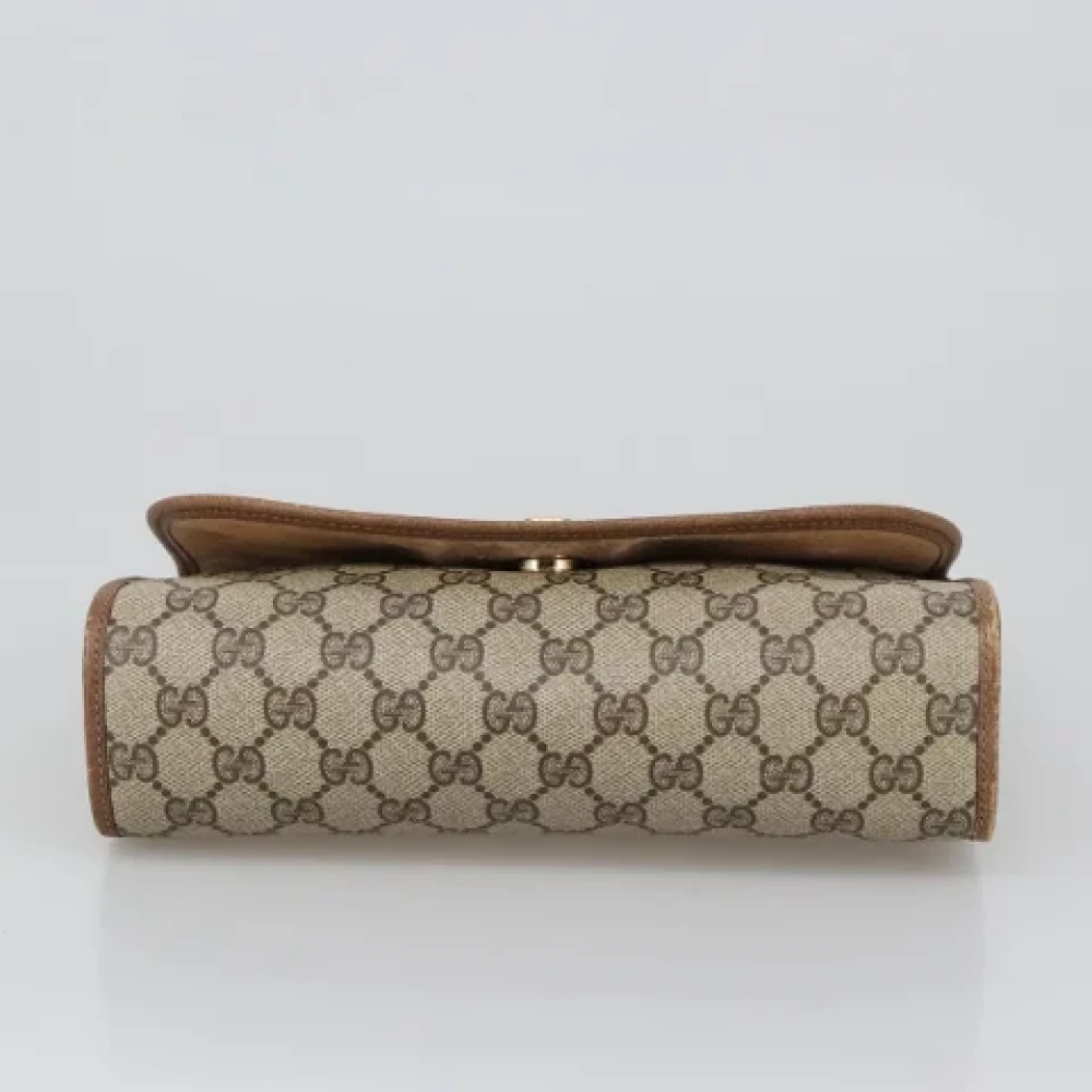 Gucci Vintage Pre-owned Leather clutches Beige Dames