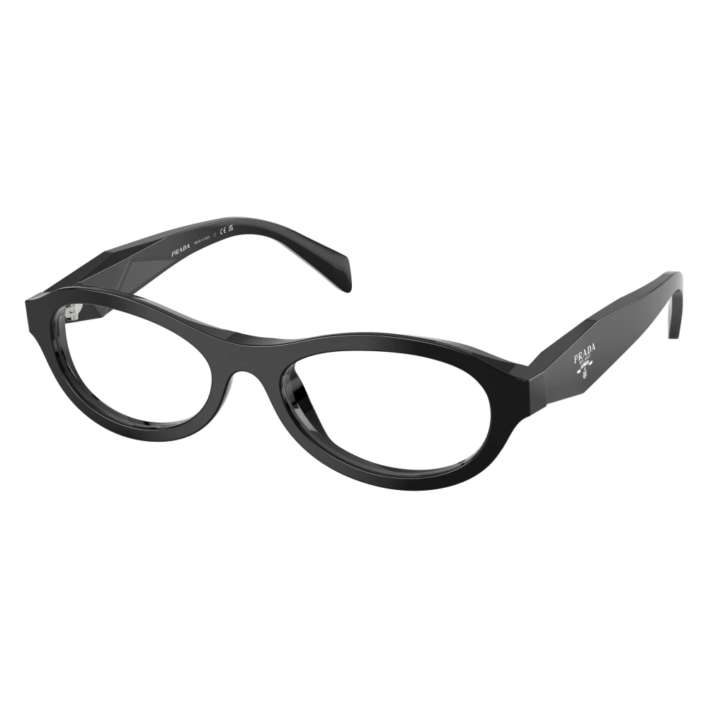 Prada Transparent Woman Pr D18v 16K1o1 Optical Frames Acetate Black Round Normal - Image 3