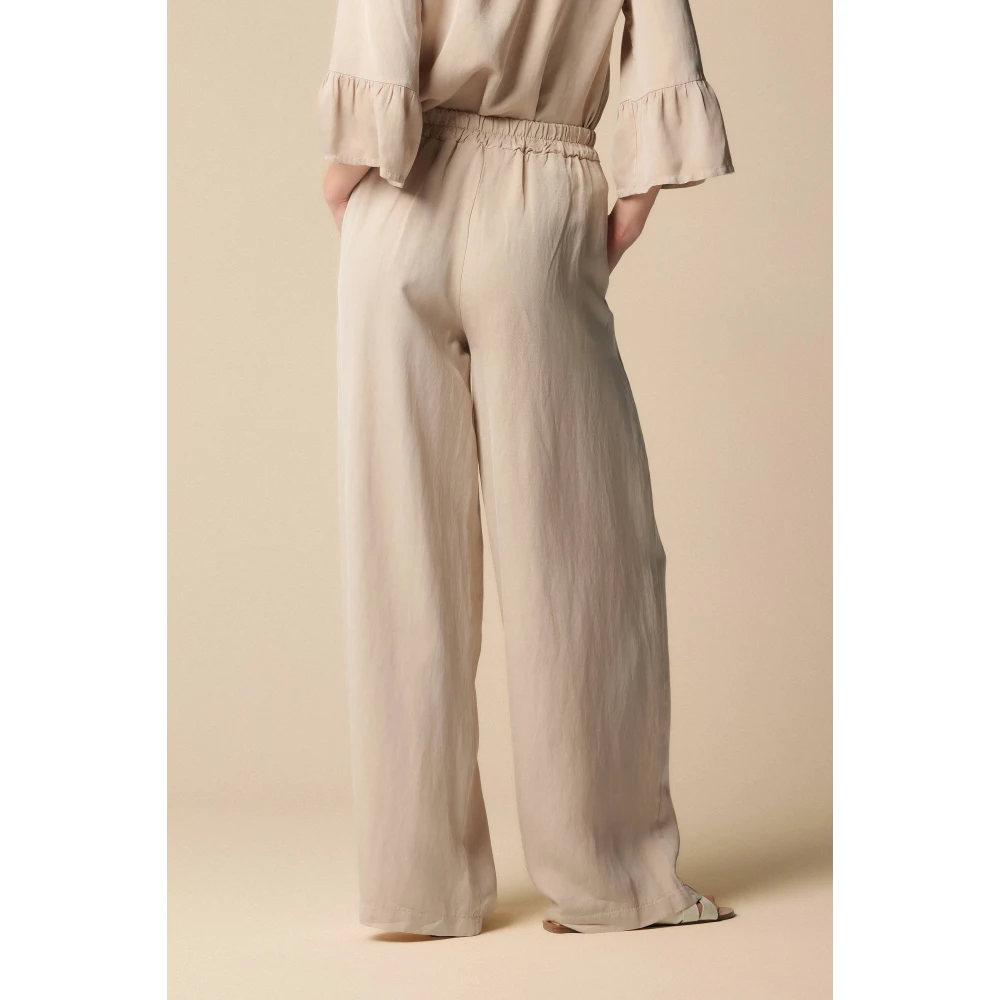 Kocca Stijlvolle Wijde Broek Beige Dames