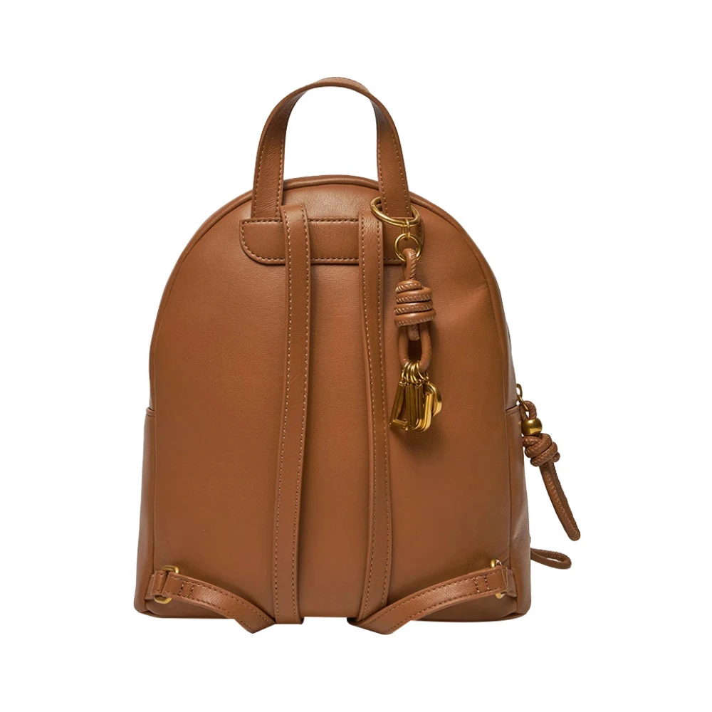 Liu Jo Bruine Eco-Leren Rugzak met Gouden Details Brown Dames