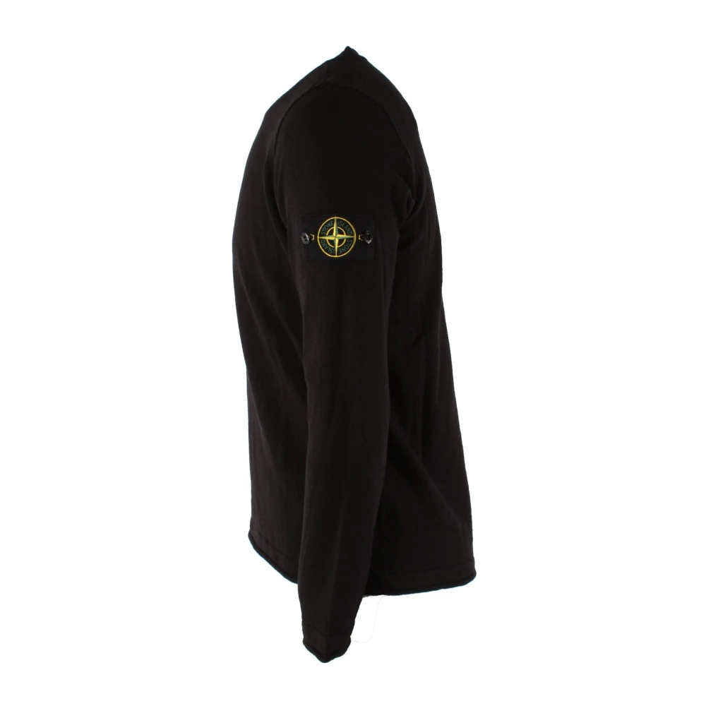 Stone Island Zwarte Katoenmix Trui Black Heren