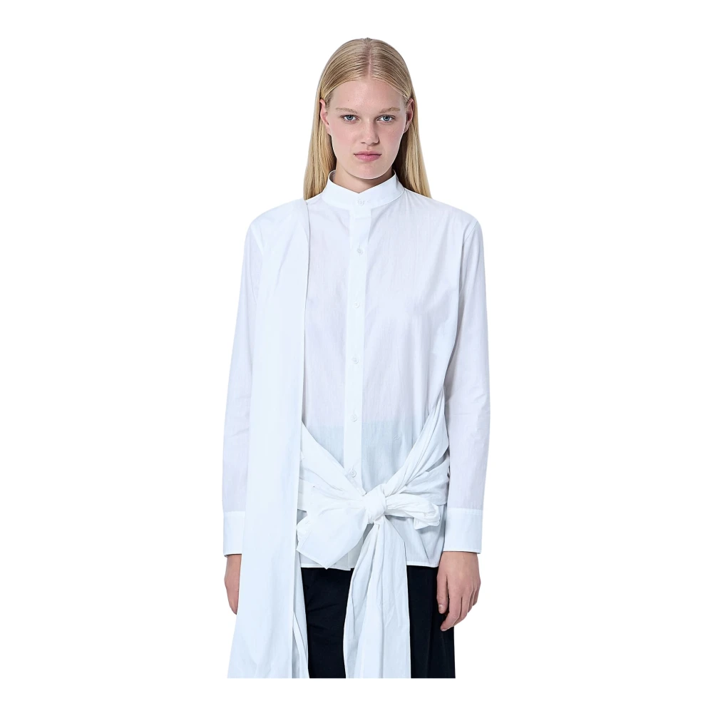 Yohji Yamamoto Donna Bianco - Blusa Drappeggiata - Blouses & Shirts - S