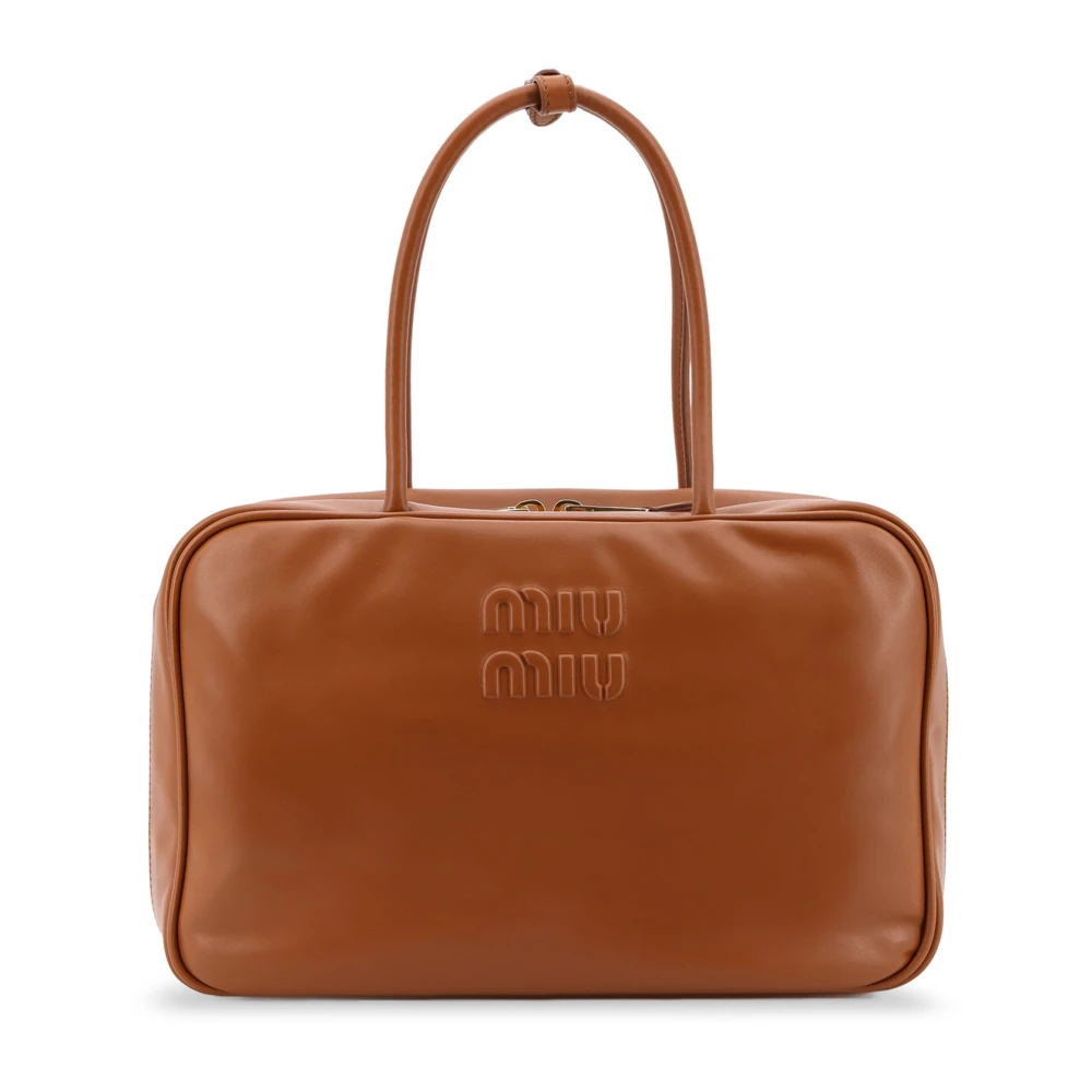Miu Miu Women's Brown Beau Large Bag In Cognac Leather - Image 3