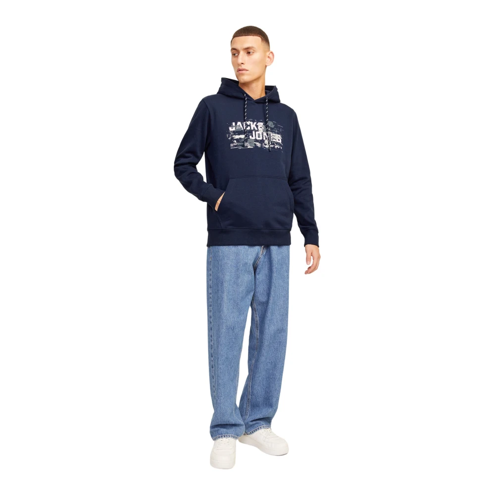 jack & jones Outdoor Hoodie met Stijlvolle Details Blue Heren