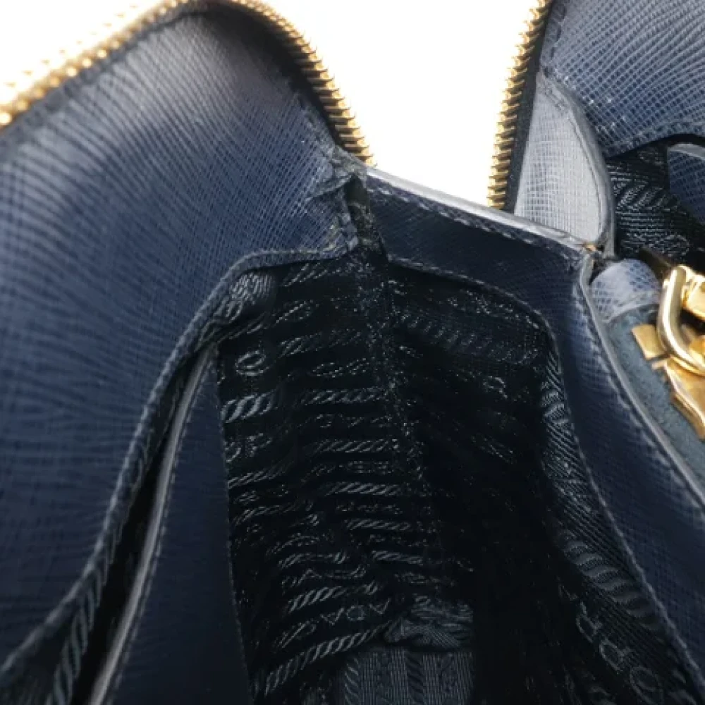 Prada Vintage Pre-owned Leather handbags Blue Dames