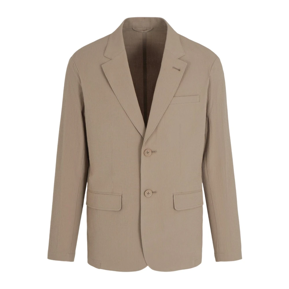 Armani Exchange Men's Beige Stretch Cotton Jacket Two Buttons Lined - Blazers - 4XS - Jackets
