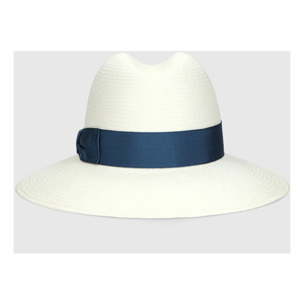 Borsalino Panama Fijne Brede Rand Hoed White Dames