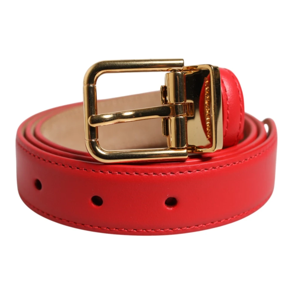 Dolce & Gabbana Unisex Red Belts, One Size, Waist Belt