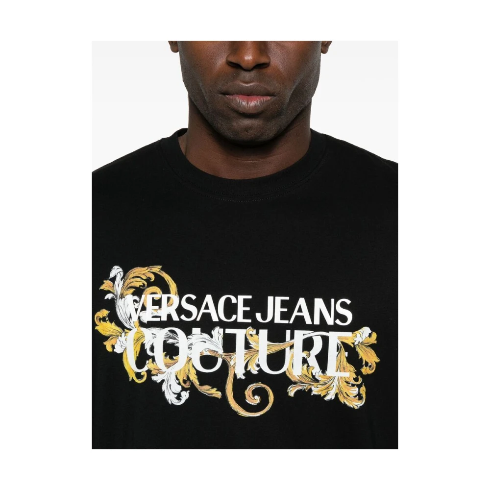 Versace Jeans Couture Zwart en Goud T-shirt en Polo Black Heren