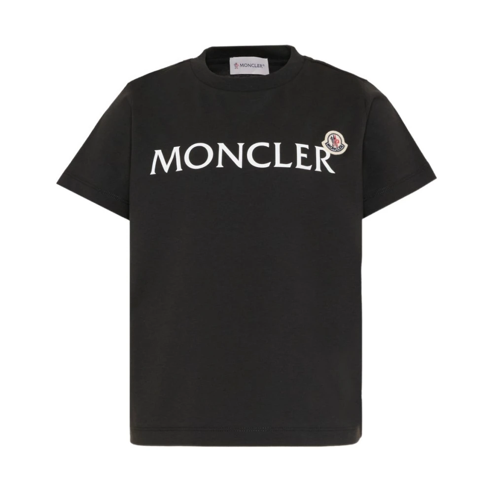 Moncler Boys Black Kids Short Sleeve T-Shirts, 8 Y, T-Shirts And Polos