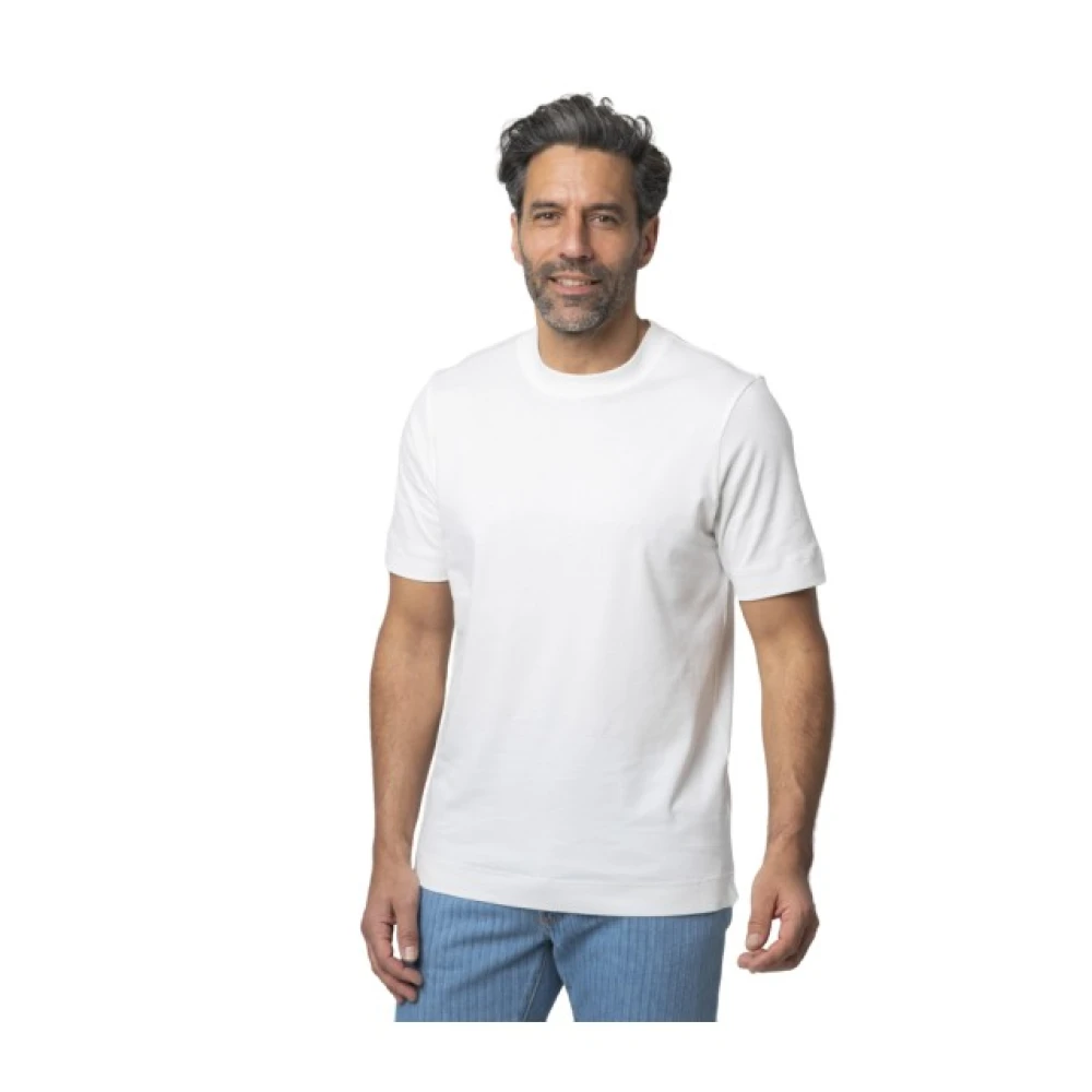 Gran Sasso Mannelijk Wit Tops Heren, 2XL, Luxe T-Shirt Met Korte Mouwen