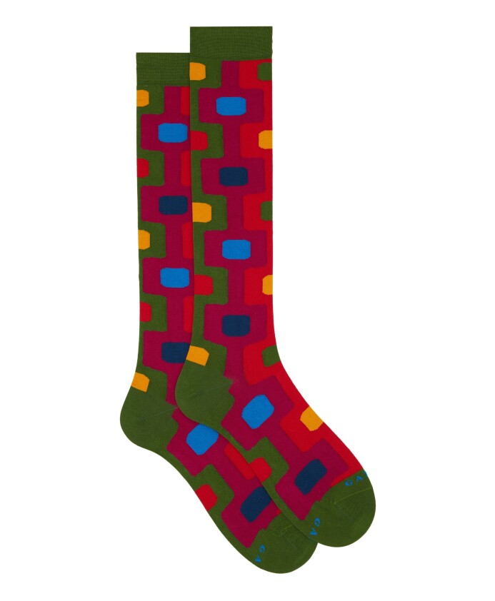chaussettes-longues-en-coton-vert-pour-femmes-avec-motif-ipanema