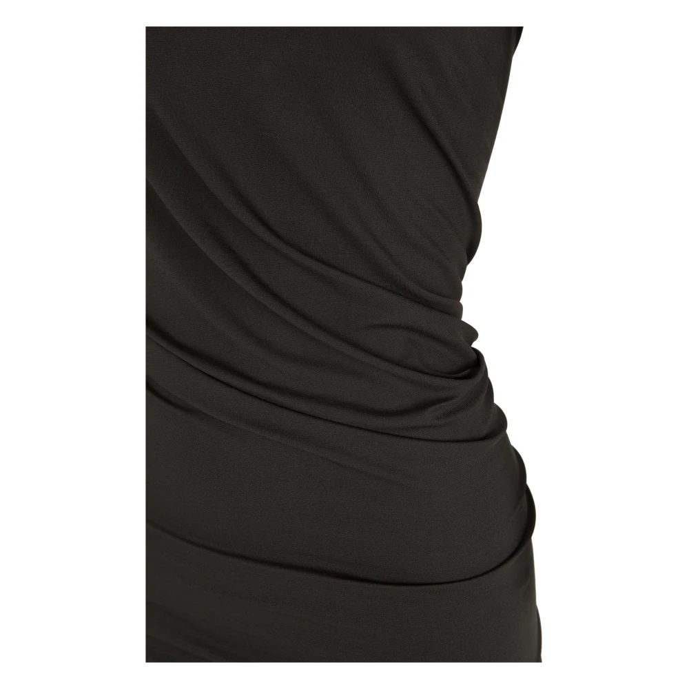 Cortana Asymmetrische Cupro Stretch Jurk Black Dames