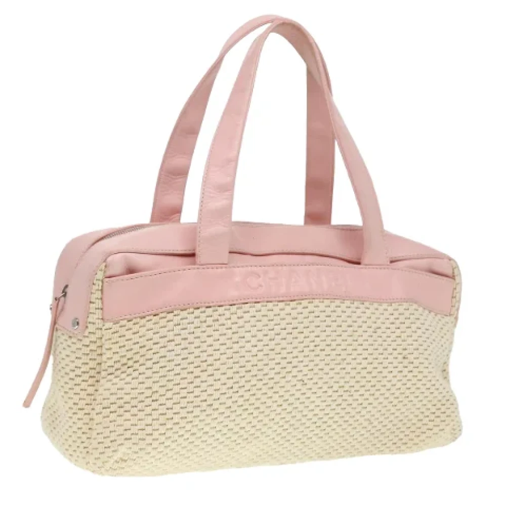 Chanel Vintage Pre-owned Cotton handbags Beige Dames