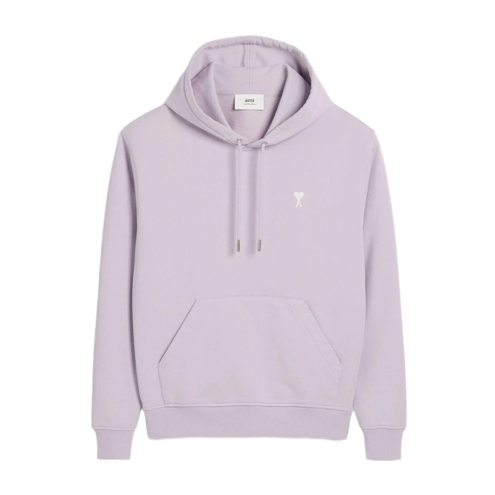 Ami Paris Paarse hoodie met voorzak Purple Heren